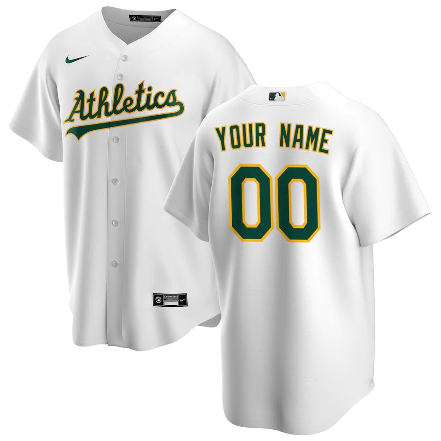 Youth Oakland Athletics Nike White Home Replica Custom MLB Jerseys